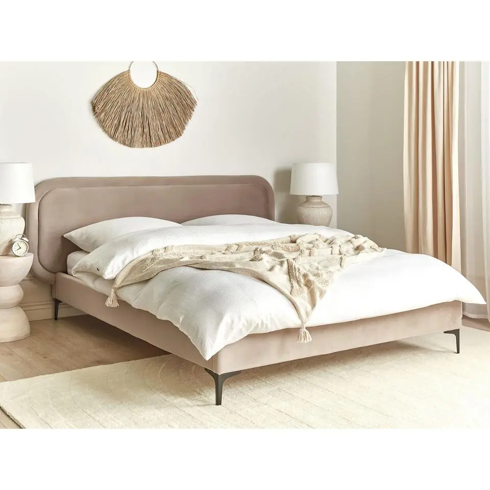 SUZETTE - Tweepersoonsbed - Beige - 160 x 200 cm - Polyester