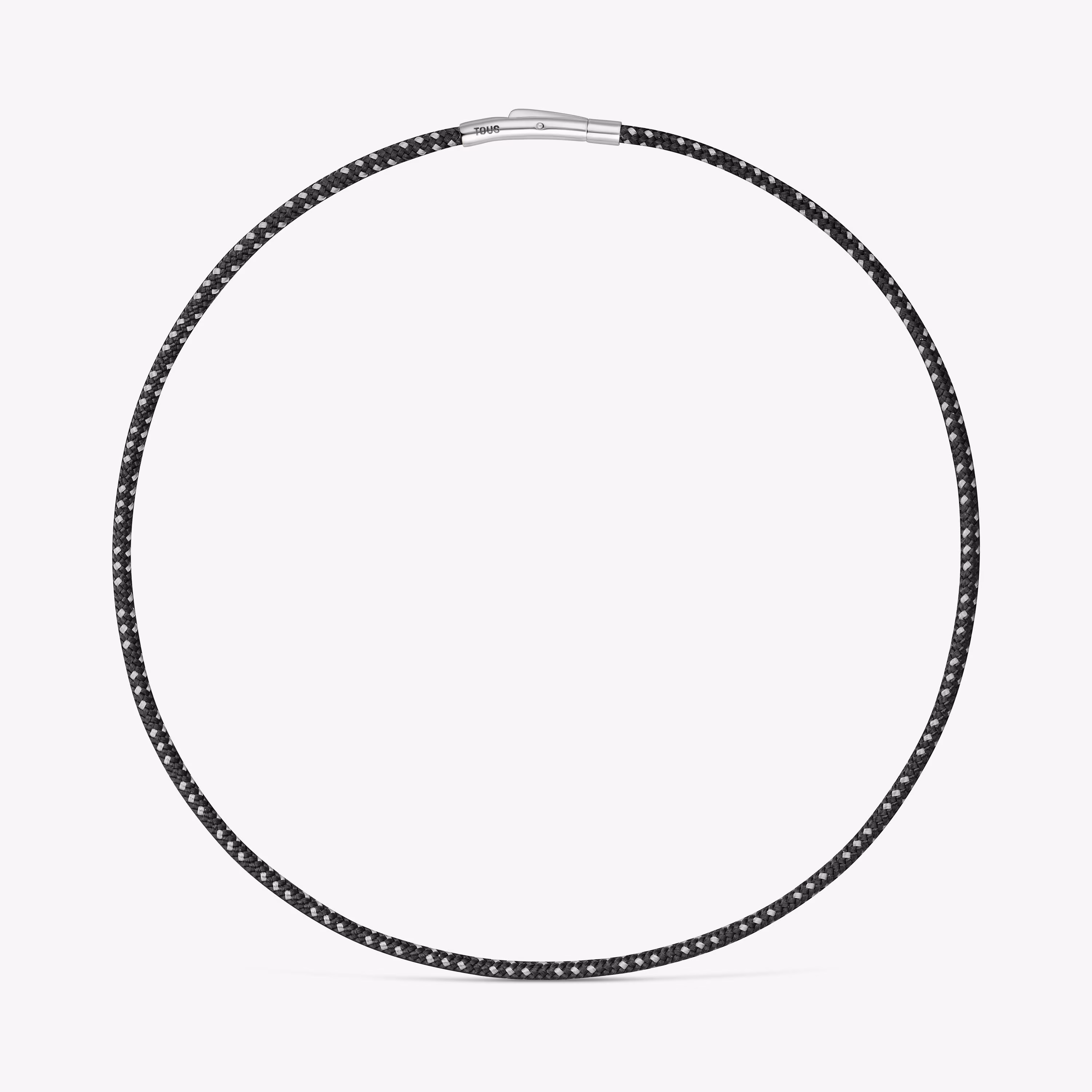 Collar con cordón negro y acero TOUS Basics