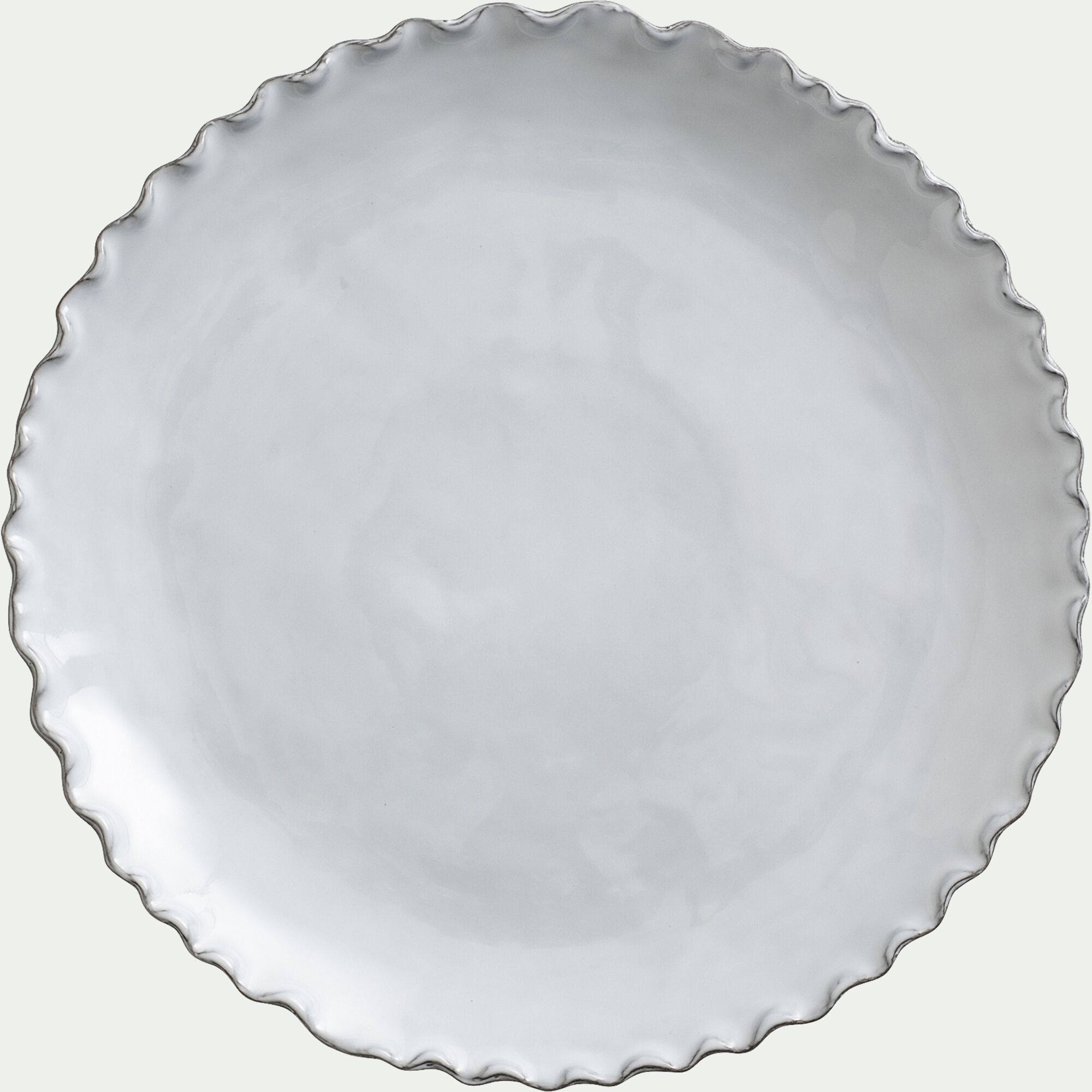 ONDULA - Assiette plate en grès D28cm - blanc