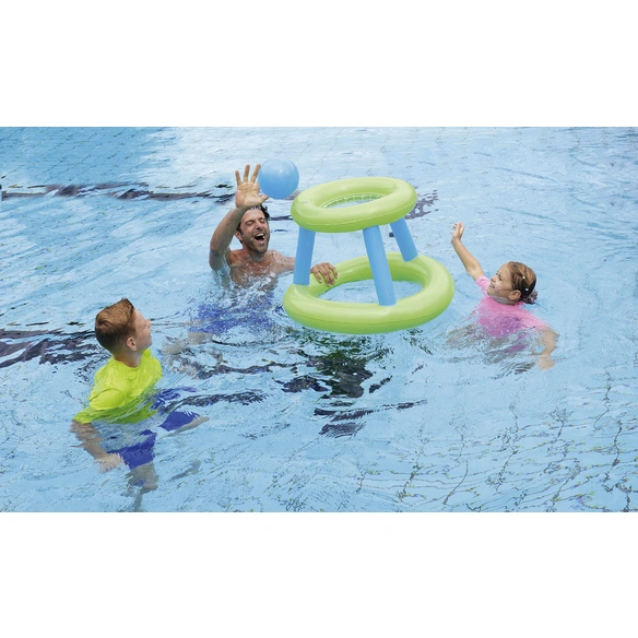 Wasserball-Set, Basketball, grün/blau, Kunststoff