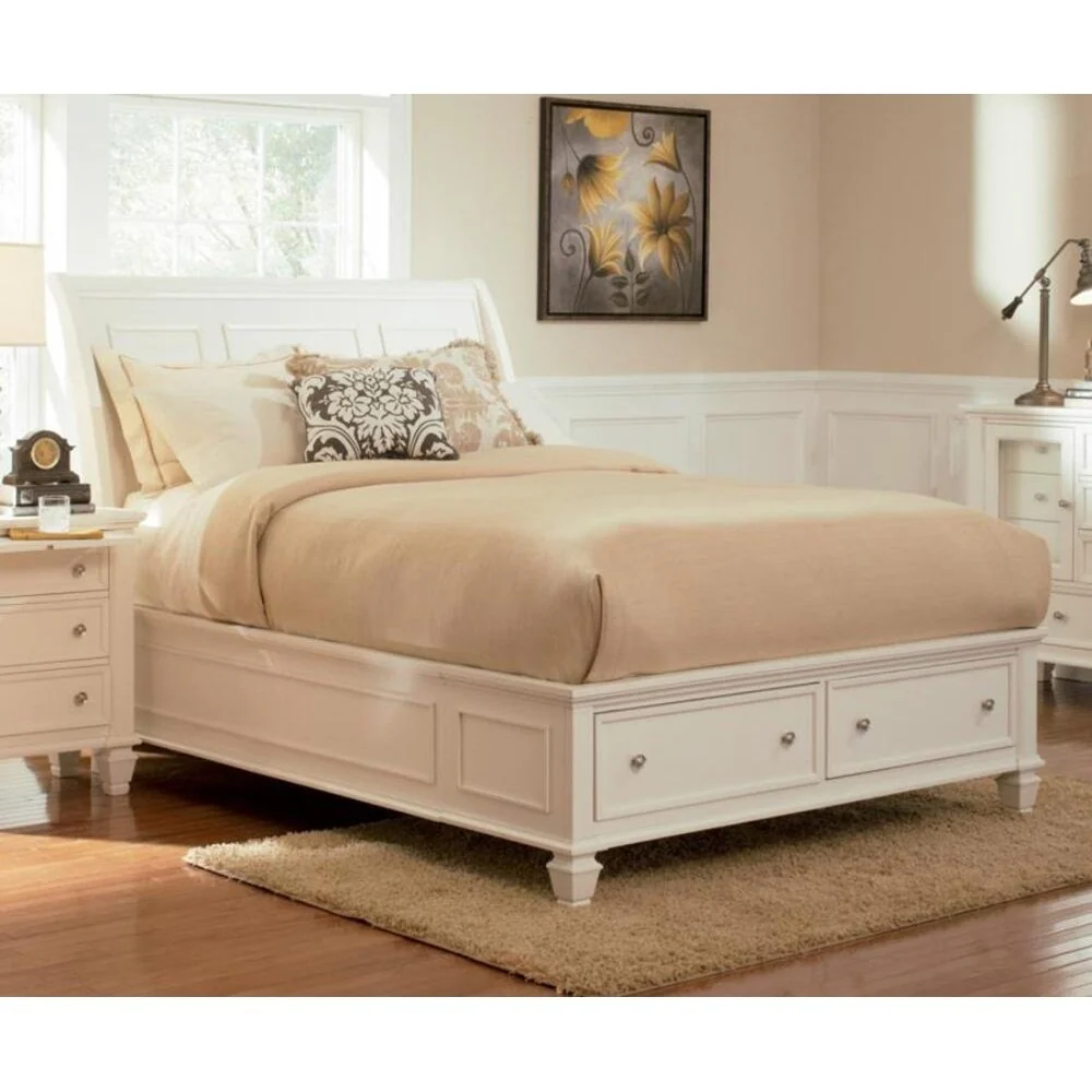Nicholson 5-Piece White Bedroom Set With Man's Chest