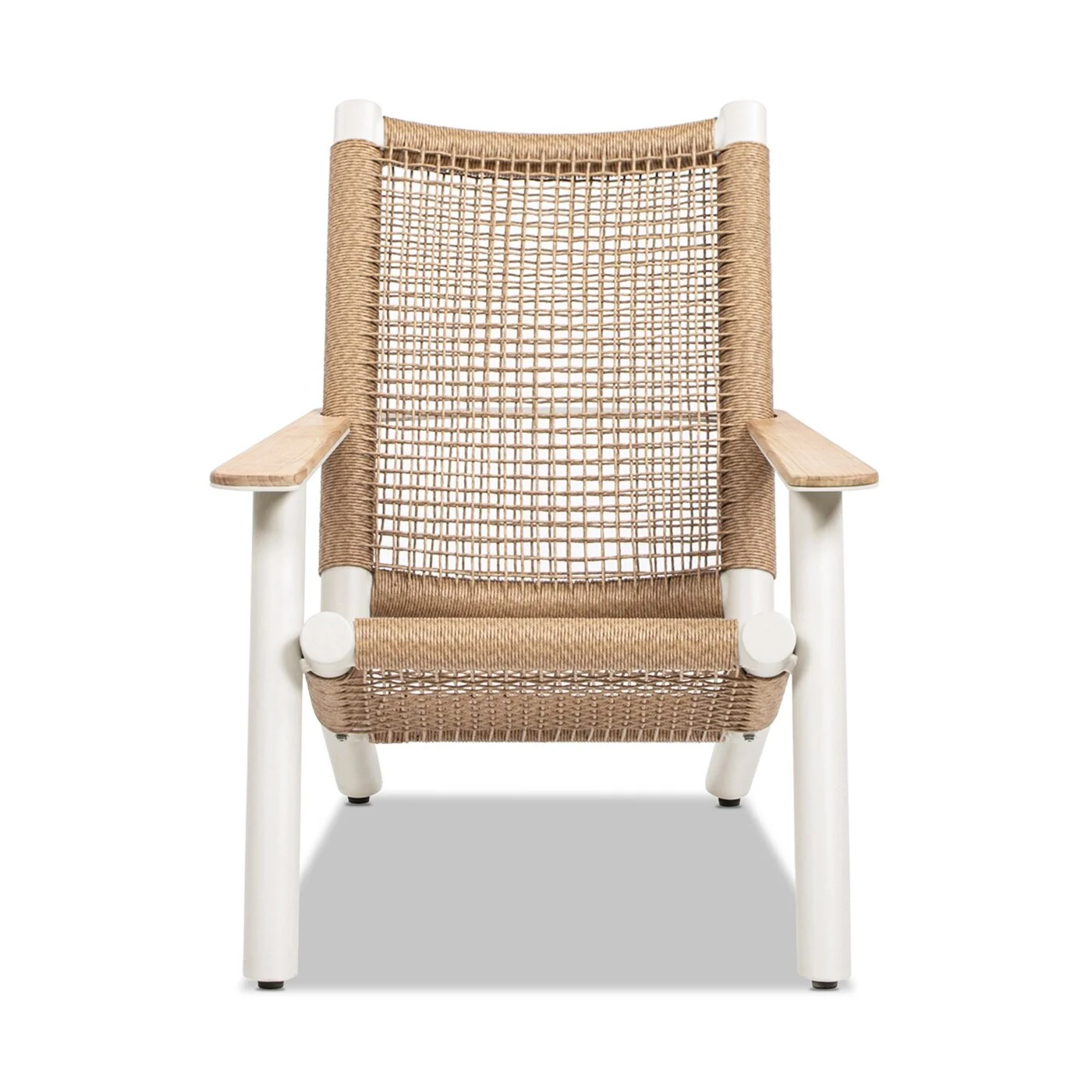 Atlas Adirondack Outdoor Lounge Chair, Natural Beige All Weather Wicker
