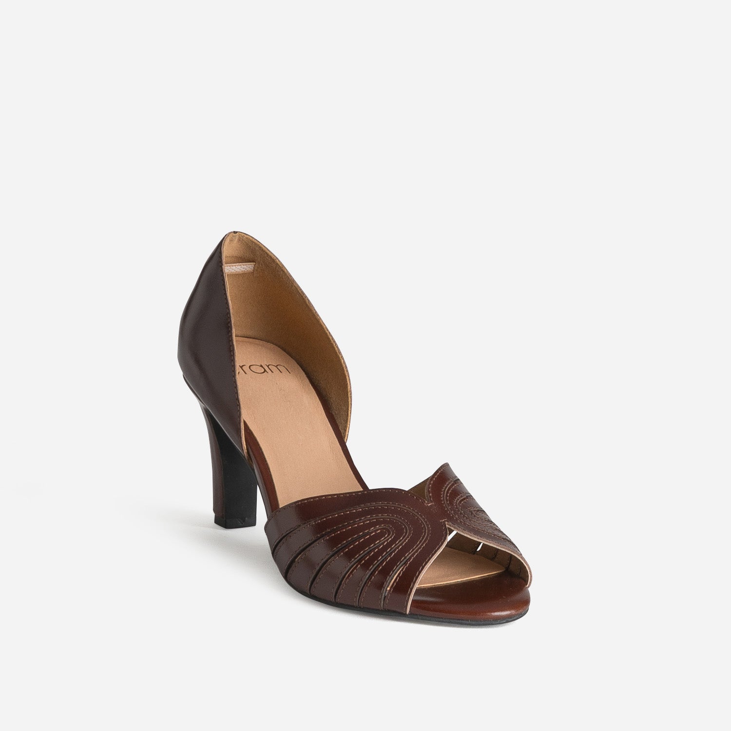 Escarpin chocolat en cuir