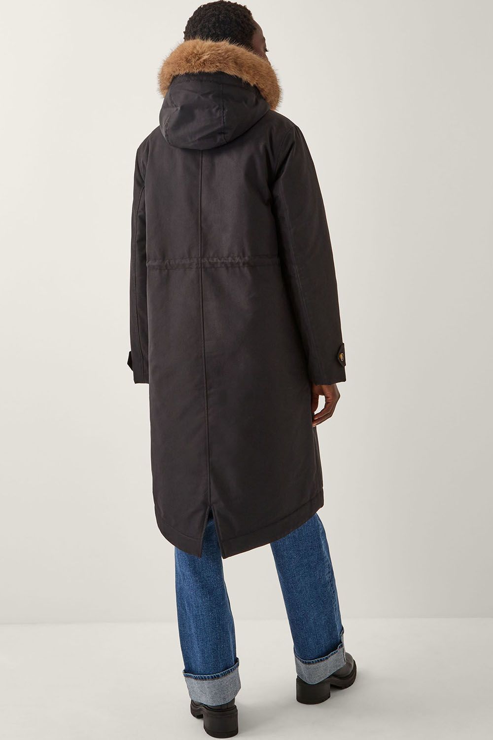 Monsoon Paula Faux Fur Parka Black