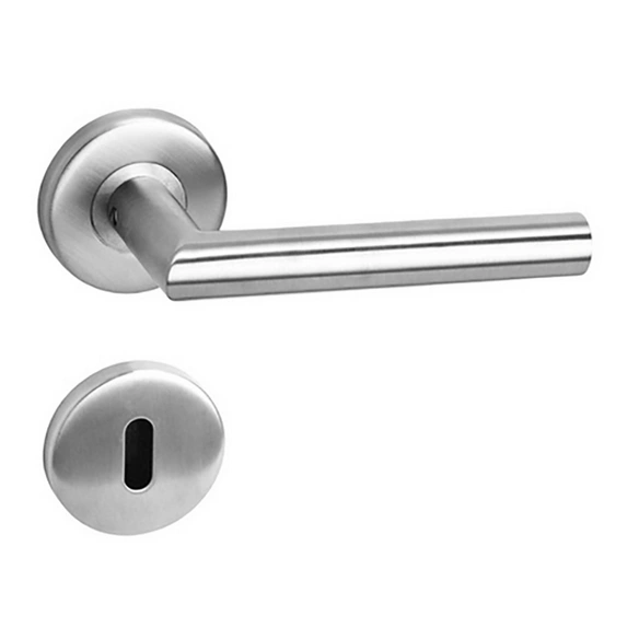Türdrücker, Edelstahl, silberfarben, L-Form