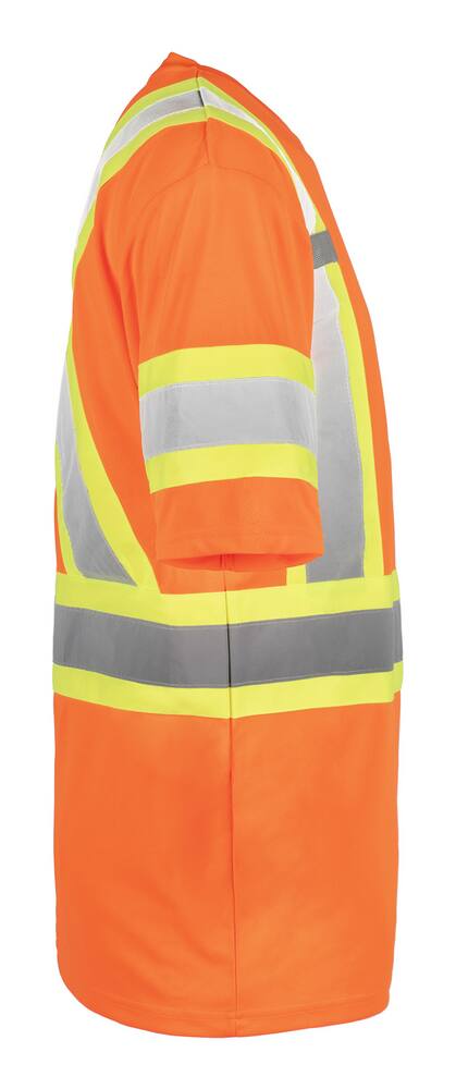 Terra Hi-Vis Breathable Work T-Shirt with Reflective Tape, Chest Pocket, Orange
