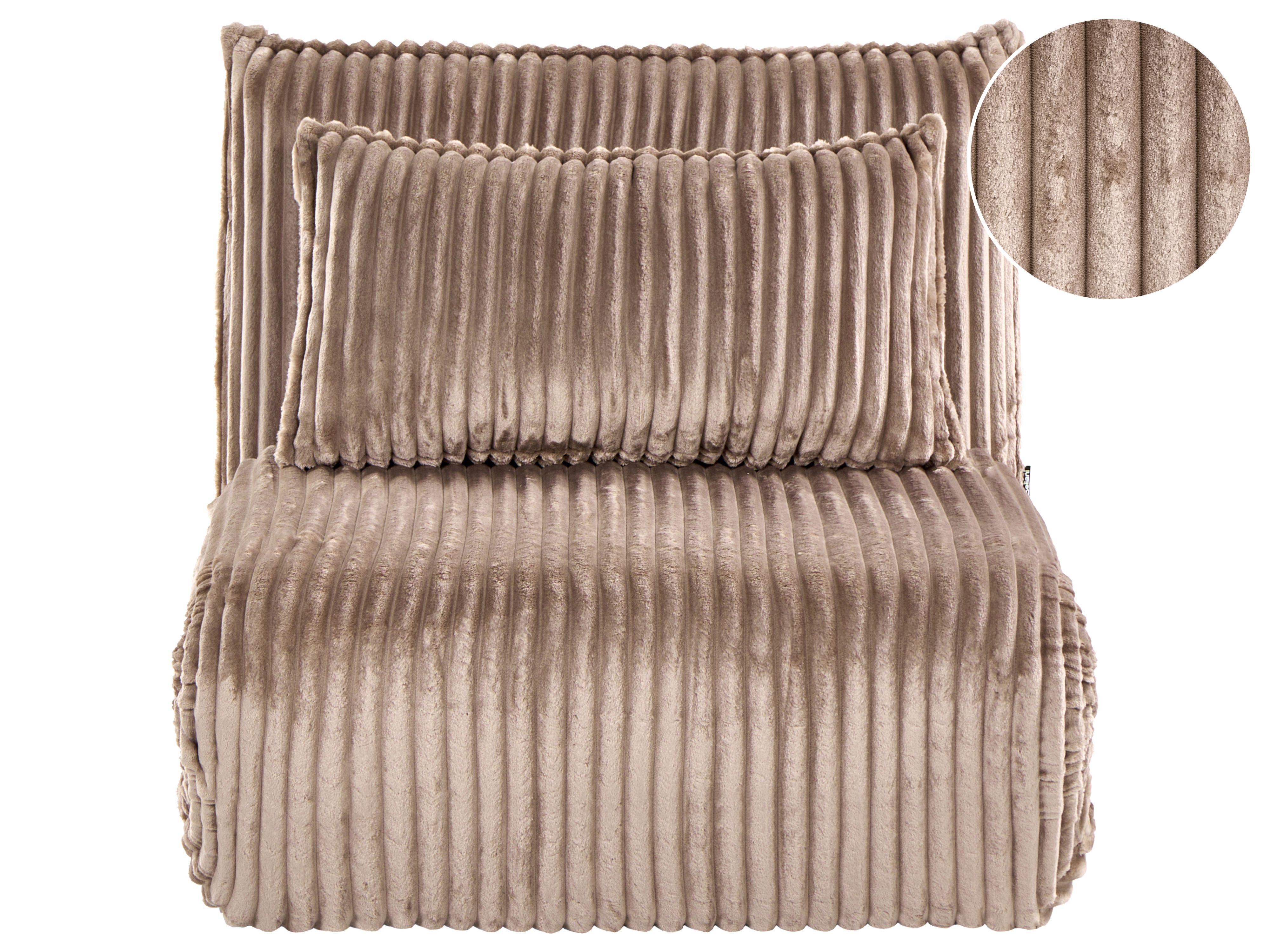Single Sofa Bed LYSEKIL Corduroy Light Brown