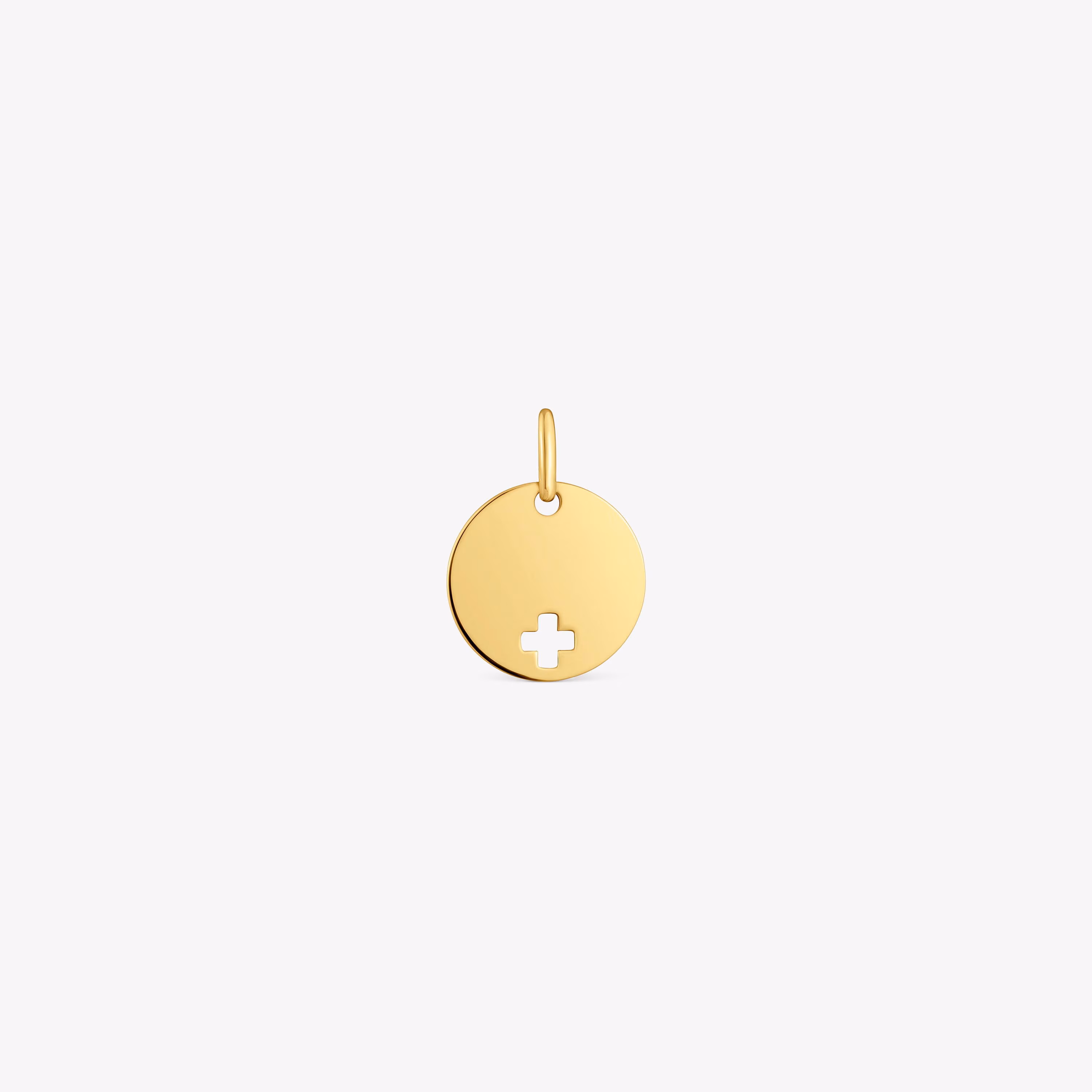 Colgante medalla detalle cruz de oro 18 kt Basics
