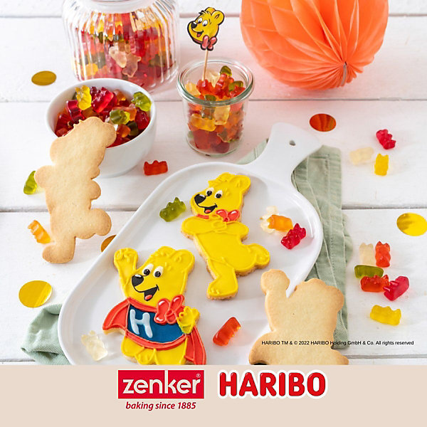 Lot de 2 emporte-pièces en inox motif ourson doré Zenker Haribo