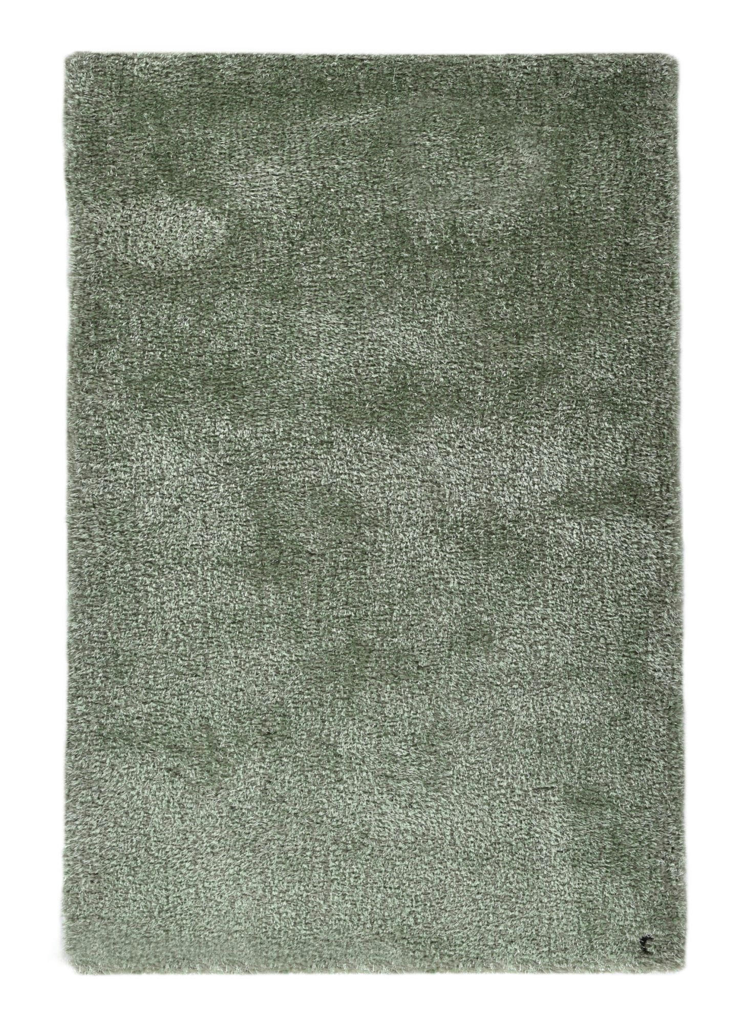 SOFT - Tapis brilliant shaggy - à  longs poils - épais - Vert clair 50x80