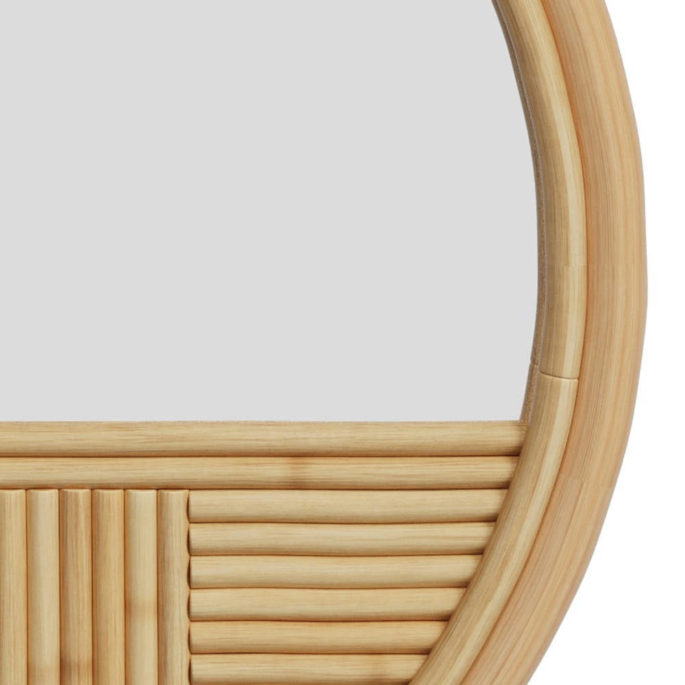 BOLIO - Miroir rond en rotin D40 cm