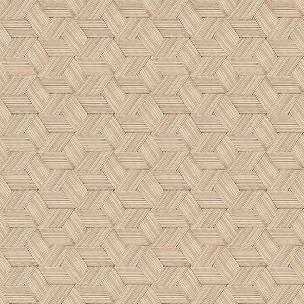 Papier peint vinyle sur intissé Carob GoodHome formes géométriques beige l.53 x H.1005 cm
