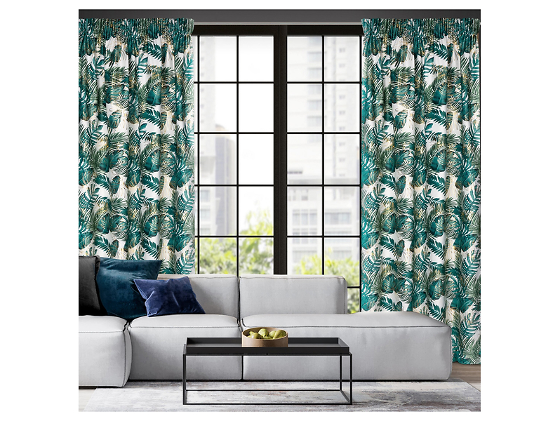Zasłona Davos taśma 140x270 cm zielono-biała
