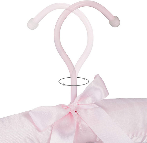 Lot de 10 cintres en satin rose Helloshop26