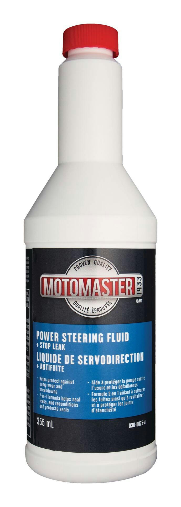 MotoMaster Power Steering Fluid with Stop Leak, 355-mL