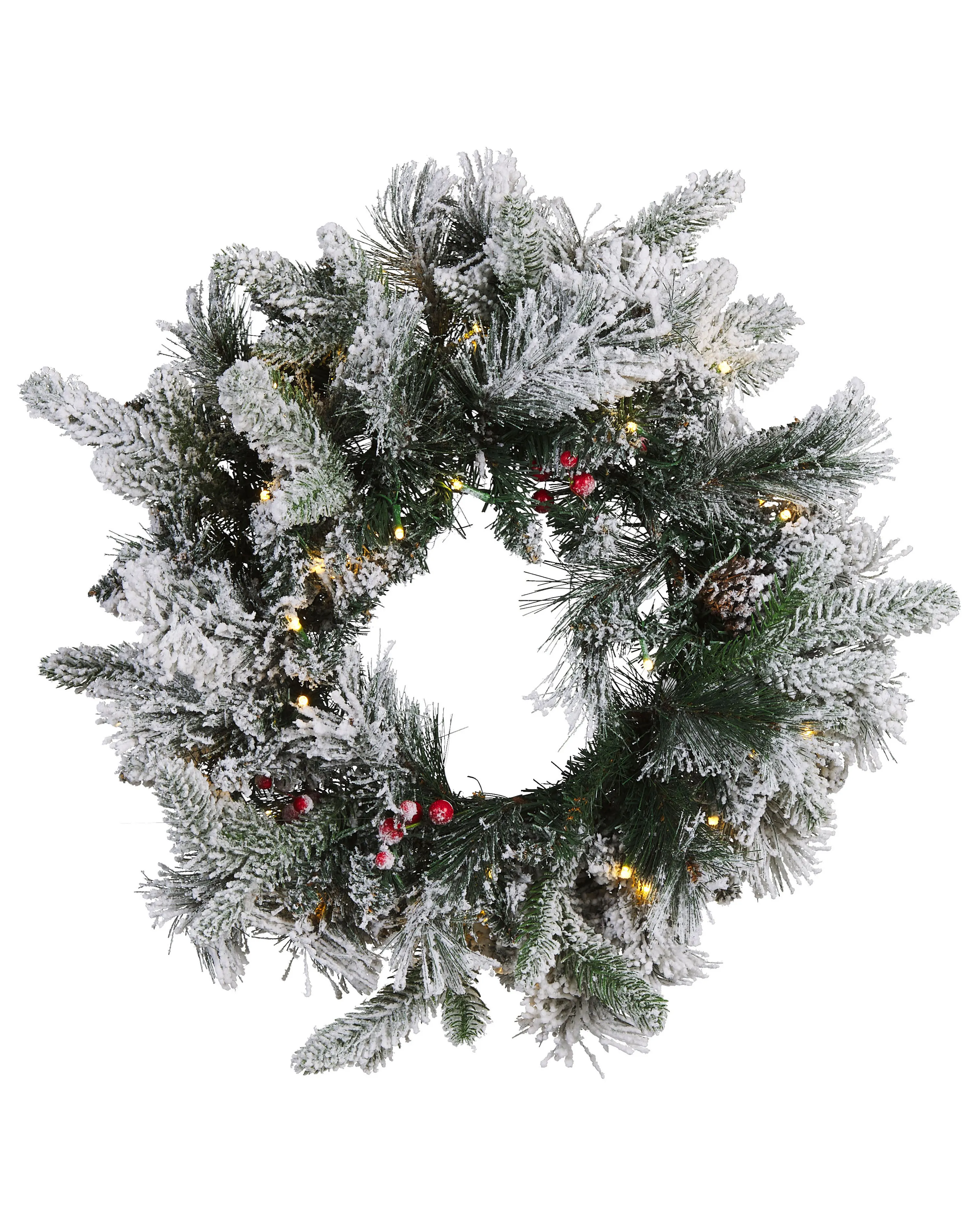 Snowy Christmas Wreath LED WHITEHORN White 55 cm