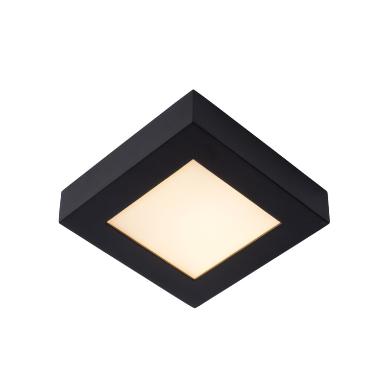 Plafonnier LED pour salle de bain Brice carré noir 989 lm 15 W LUCIDE