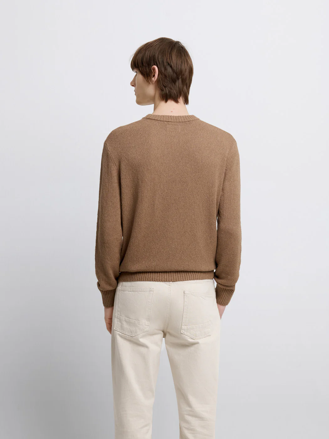 Pull col rond en coton-lin