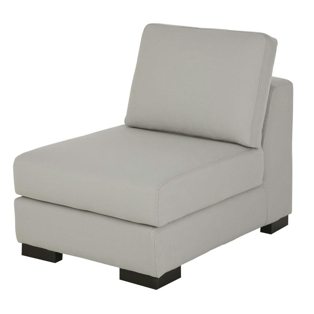 Terence - Chauffeuse pour canapé modulable en toile gris clair