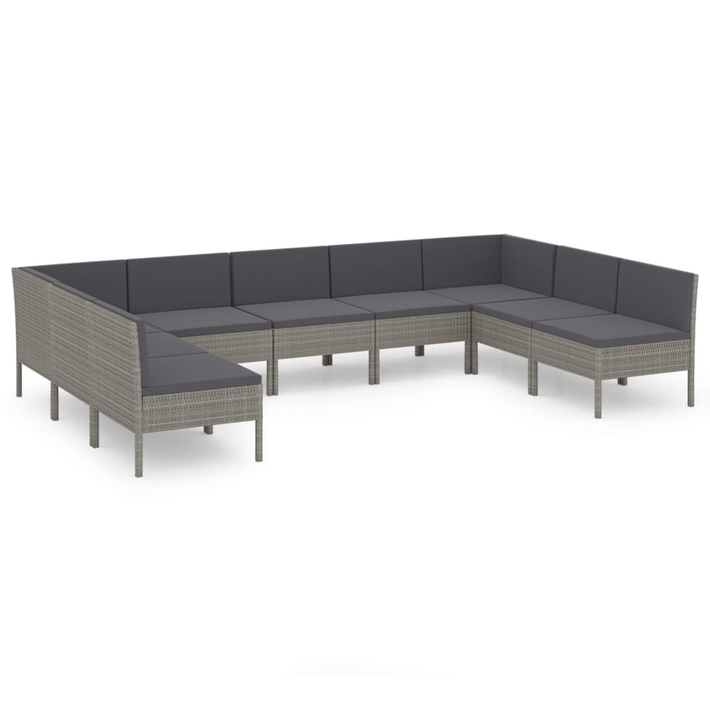 Zestaw wypoczynkowy do ogrodu Szary Technorattan 7x sofa środkowa   2x