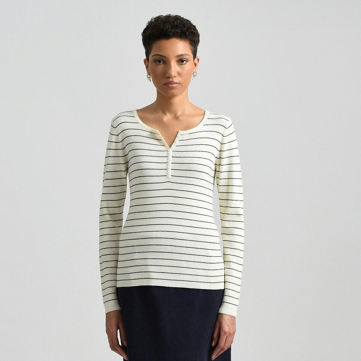 Pull marinière fine maille