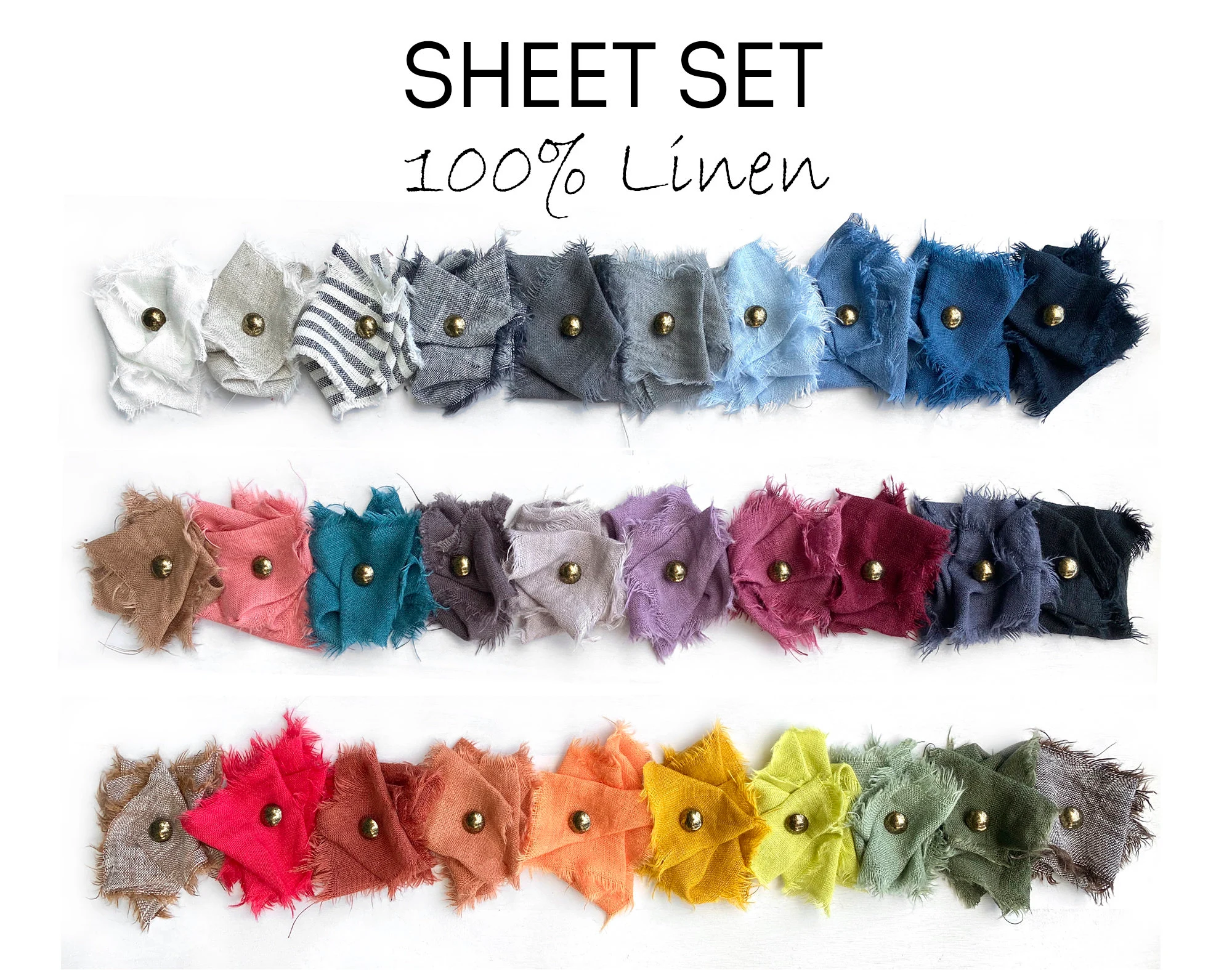Stonewashed Linen Sheet Set: Shabby Chic Farmhouse Bedding