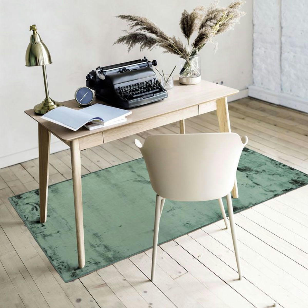 FLANELLE - Tapis extra-doux effet velours vert foncé 60x120