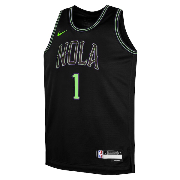 Zion Williamson New Orleans Pelicans Nike Youth  Swingman Replica Jersey - City Edition - Black