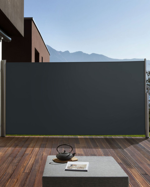 Parawan ogrodowy rozsuwany 160x300 szary