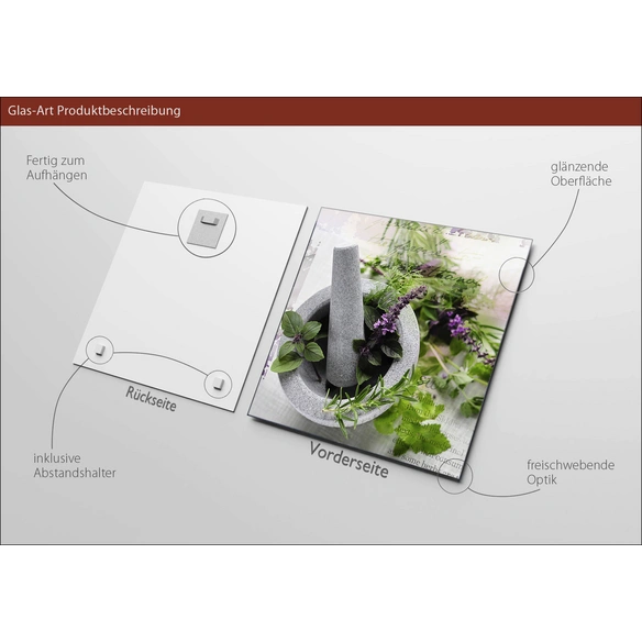 Glasbild »herbage pestle II«, mehrfarbig, Digitaldruck