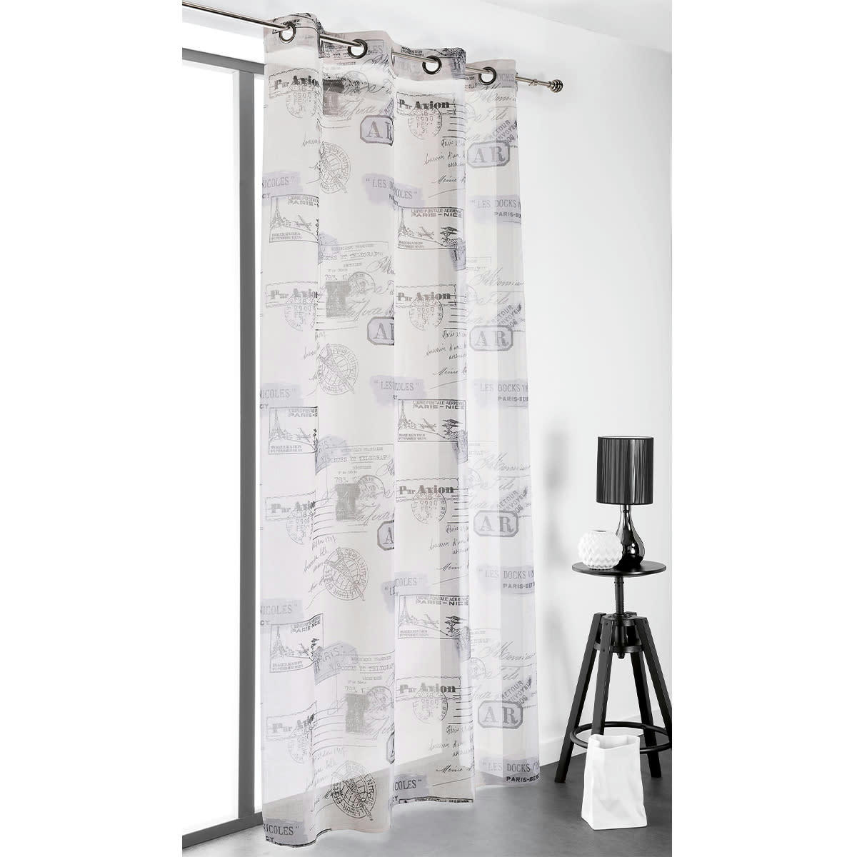 - Rideau obscurcissant impression tampons de passeport naturel