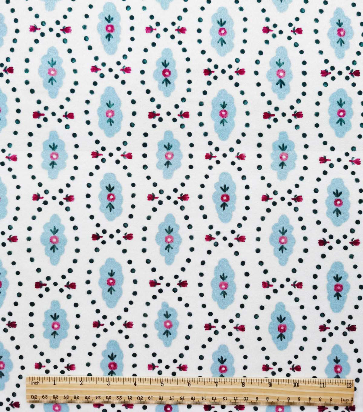 Blue Foulard Luxe Flannel Fabric