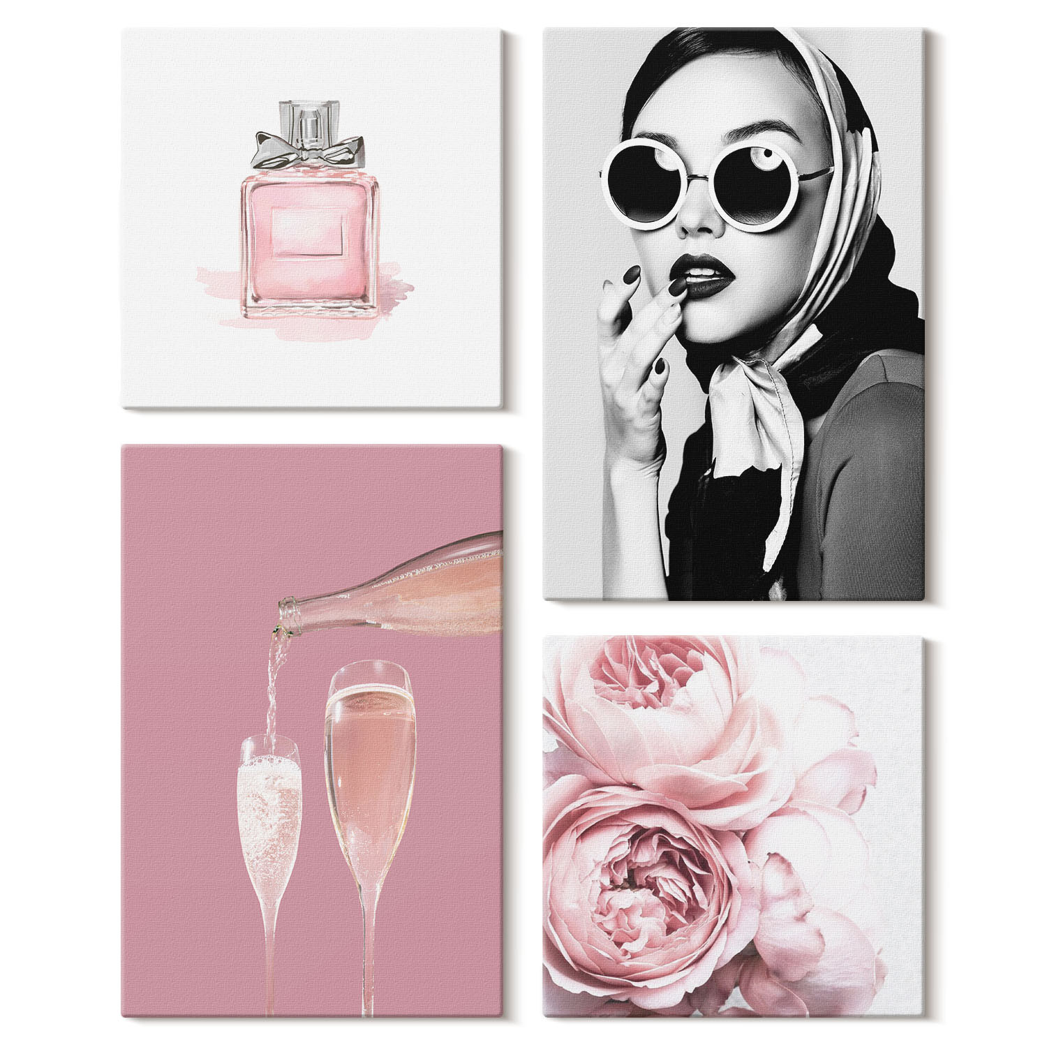 Obraz canvas 4 częściowy Akcesoria róż |40x40, 40x60| Wallfluent