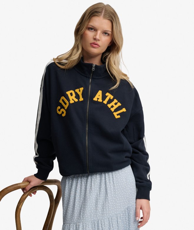 Athletic Essentials Applique Loose Zip Track Top