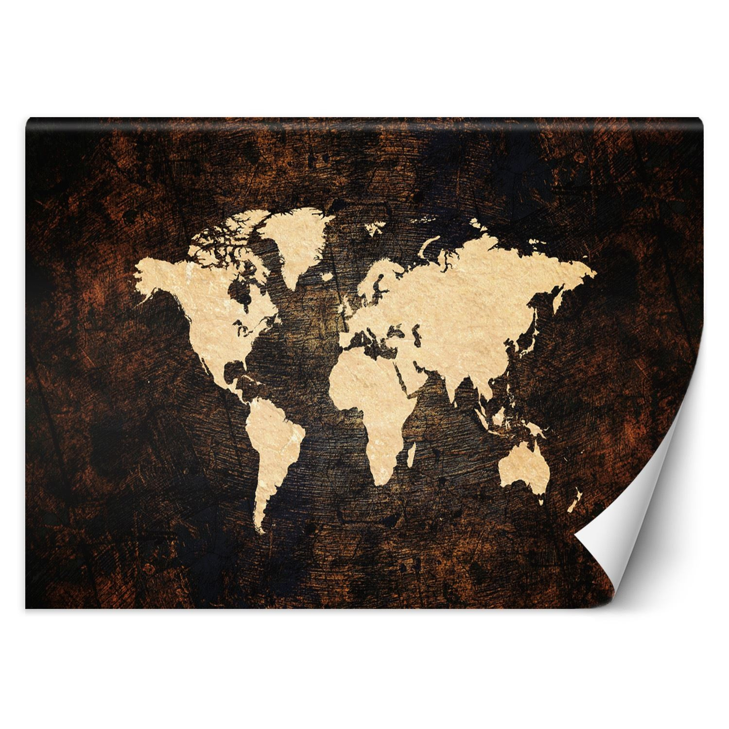 Feeby Fototapeta, Mapa świata brązowa 150x105
