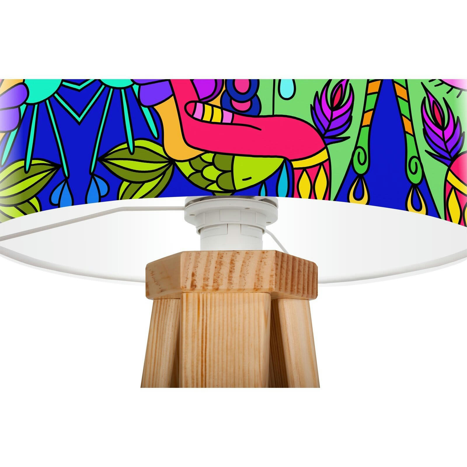 IMPRESIO - Lampe de chevet Bois Multicolore 30x30x45 cm