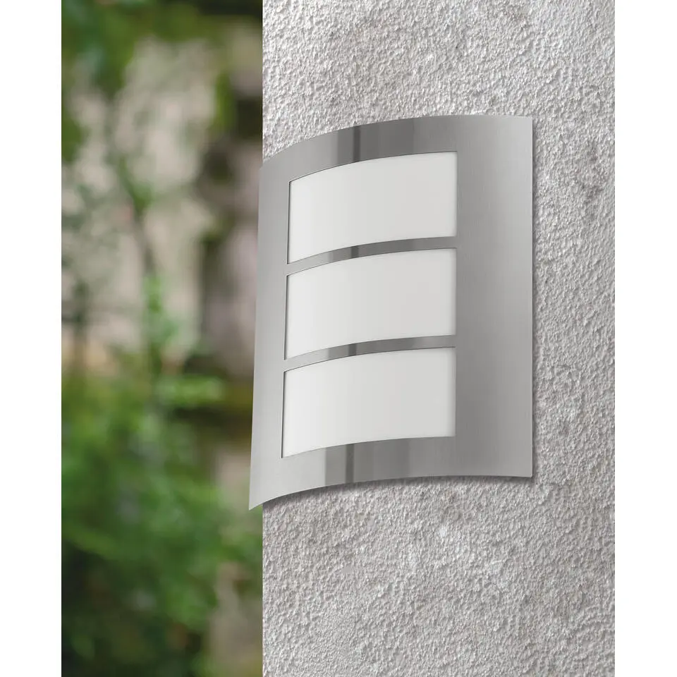 EGLO City Wandlamp - E27 - RVS/Kunststof - Wit/RVS