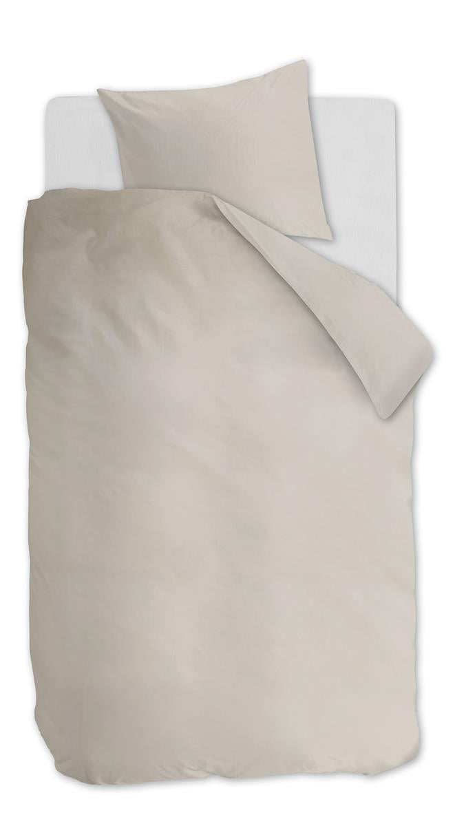 Ambiante Cotton Uni dekbedovertrek - Effen - Eenpersoons - 140x200/220 - Zand