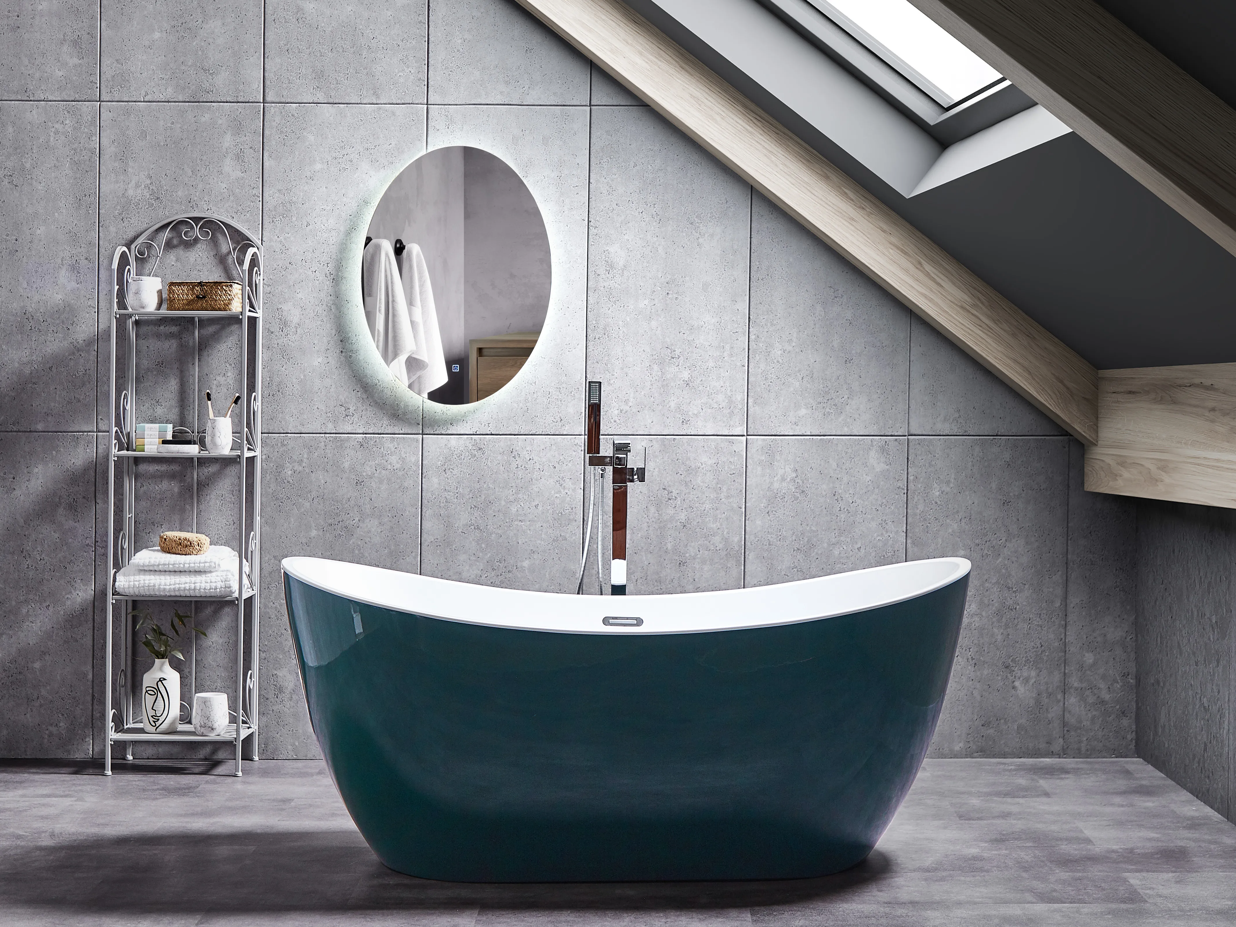 Freestanding Bathtub ANTIGUA 1700 x 770 mm Teal