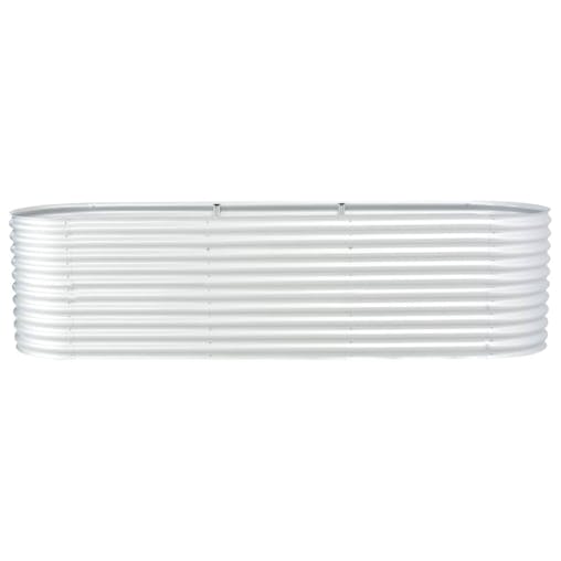 NNEVL Garden Raised Bed 320x80x81 cm Galvanised Steel Silver