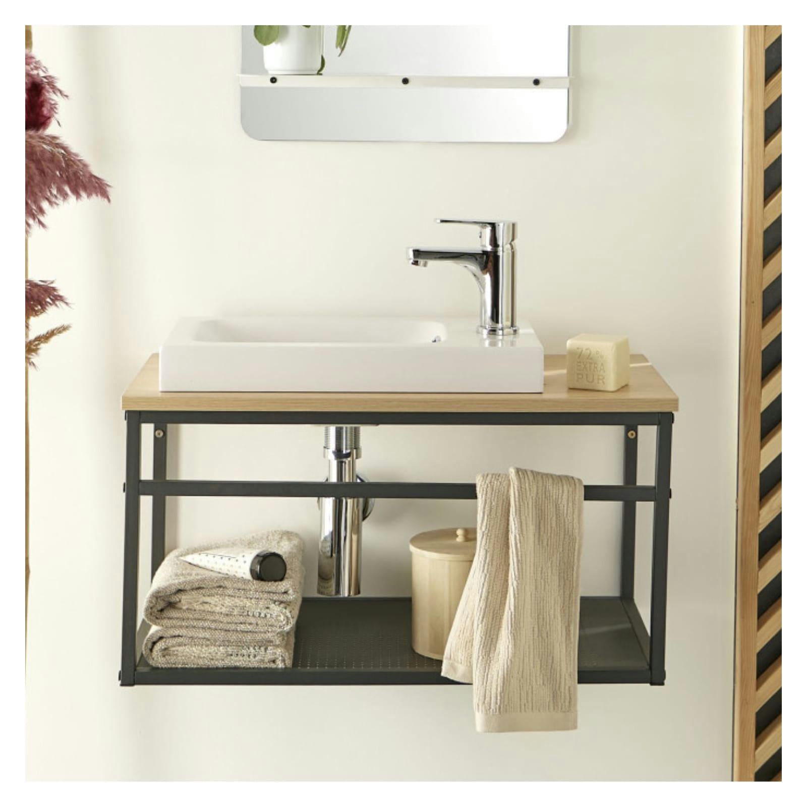 WILO - Meuble lave-mains  vasque blanche