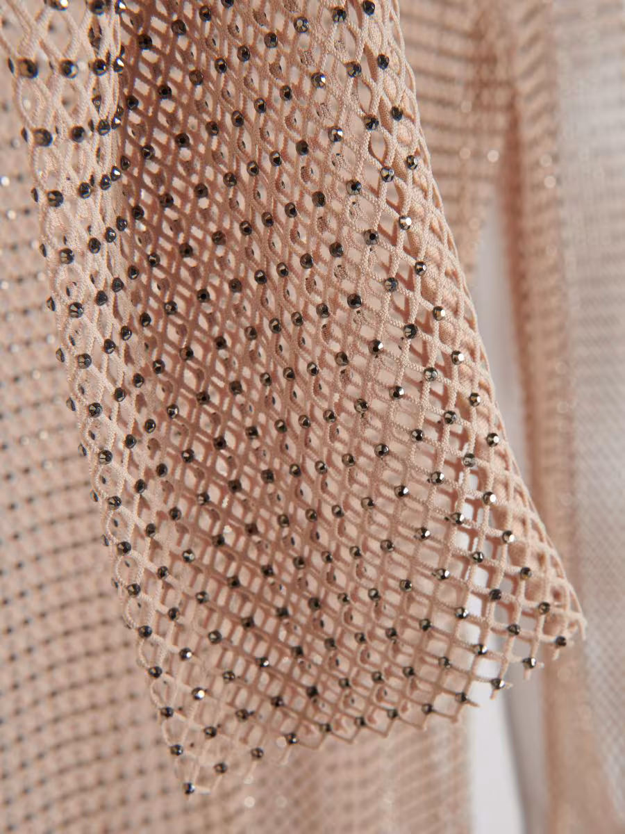 Glittery Jersey Long Sleeve Top