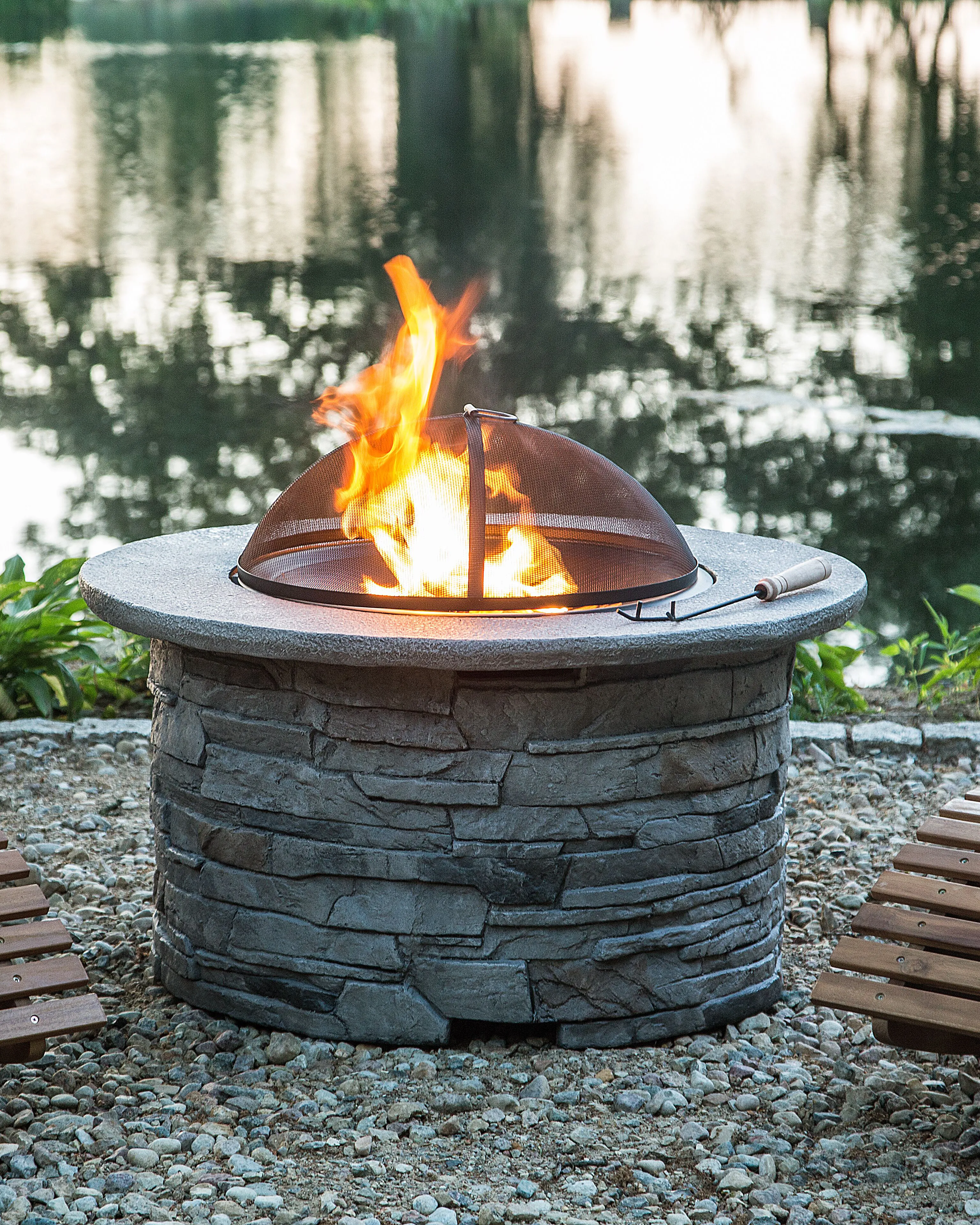 Grill Fire Pit TAMBORA Concrete Grey