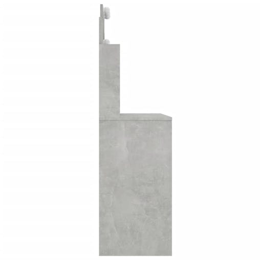 NNEVL Dressing Table with LED Concrete Grey 96x40x142 cm