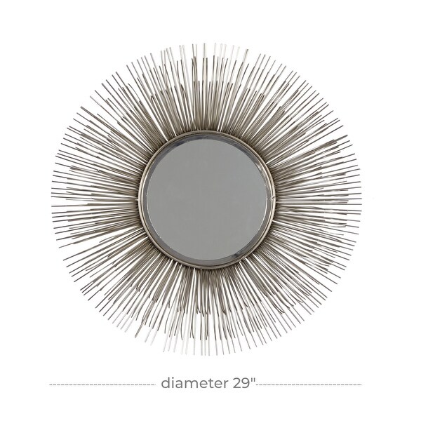 Silver Iron Modern Wall Mirror 29 x 29 x 4 - 29 x 4 x 29