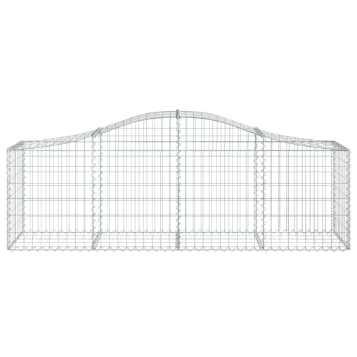 NNEVL Arched Gabion Baskets 2 pcs 200x50x60/80 cm Galvanised Iron