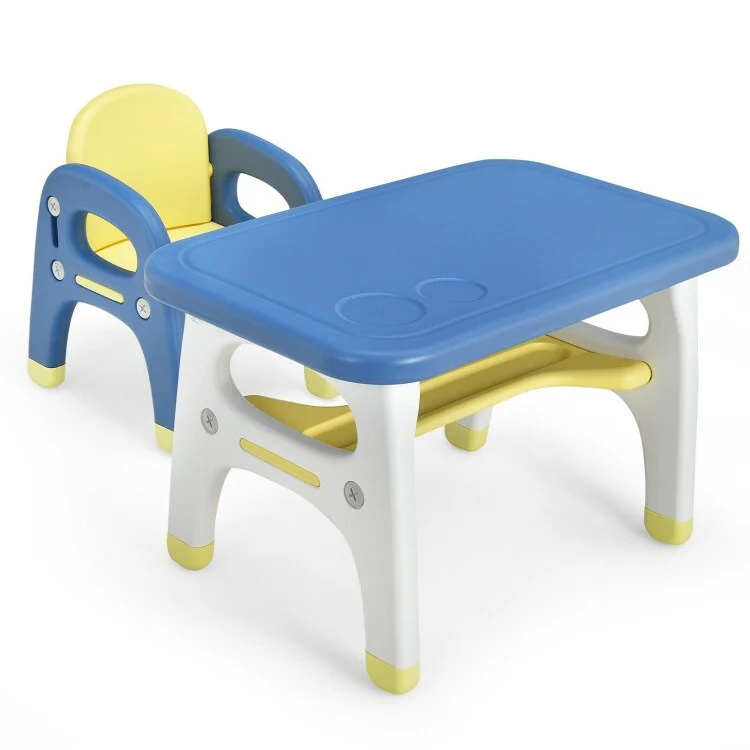 Kids Activity Table and Chair Set with Montessori Toys for Preschool and Kindergarten - 31 x 19.5 x 19.5