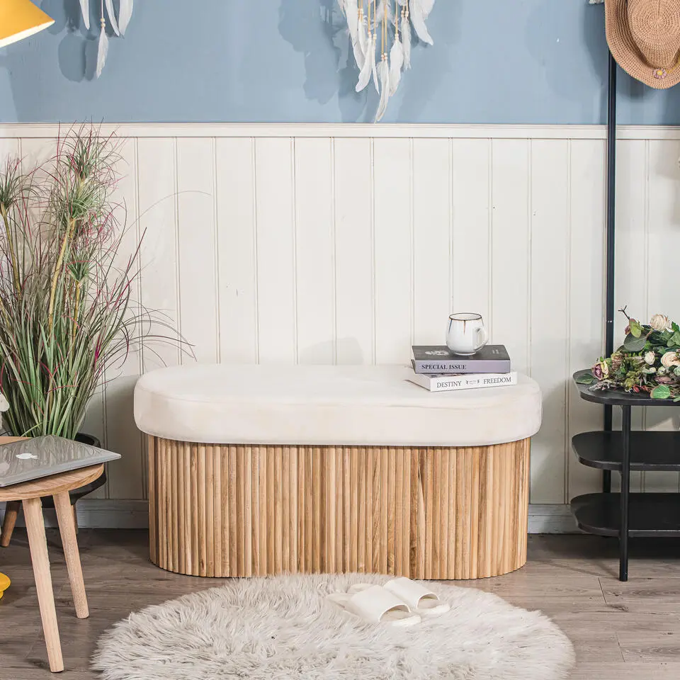 Bank met opbergruimte enl fluweel