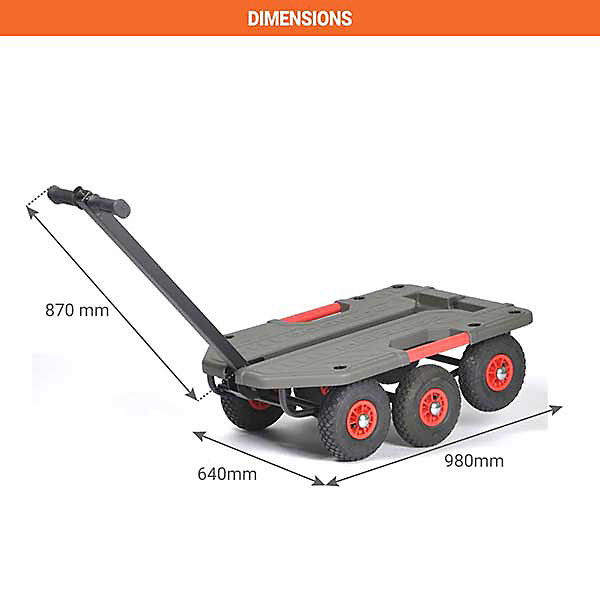 Chariot tout terrain sans ridelle - Roues increvables - Charge max 250kg - M-SUPERHOND-CT
