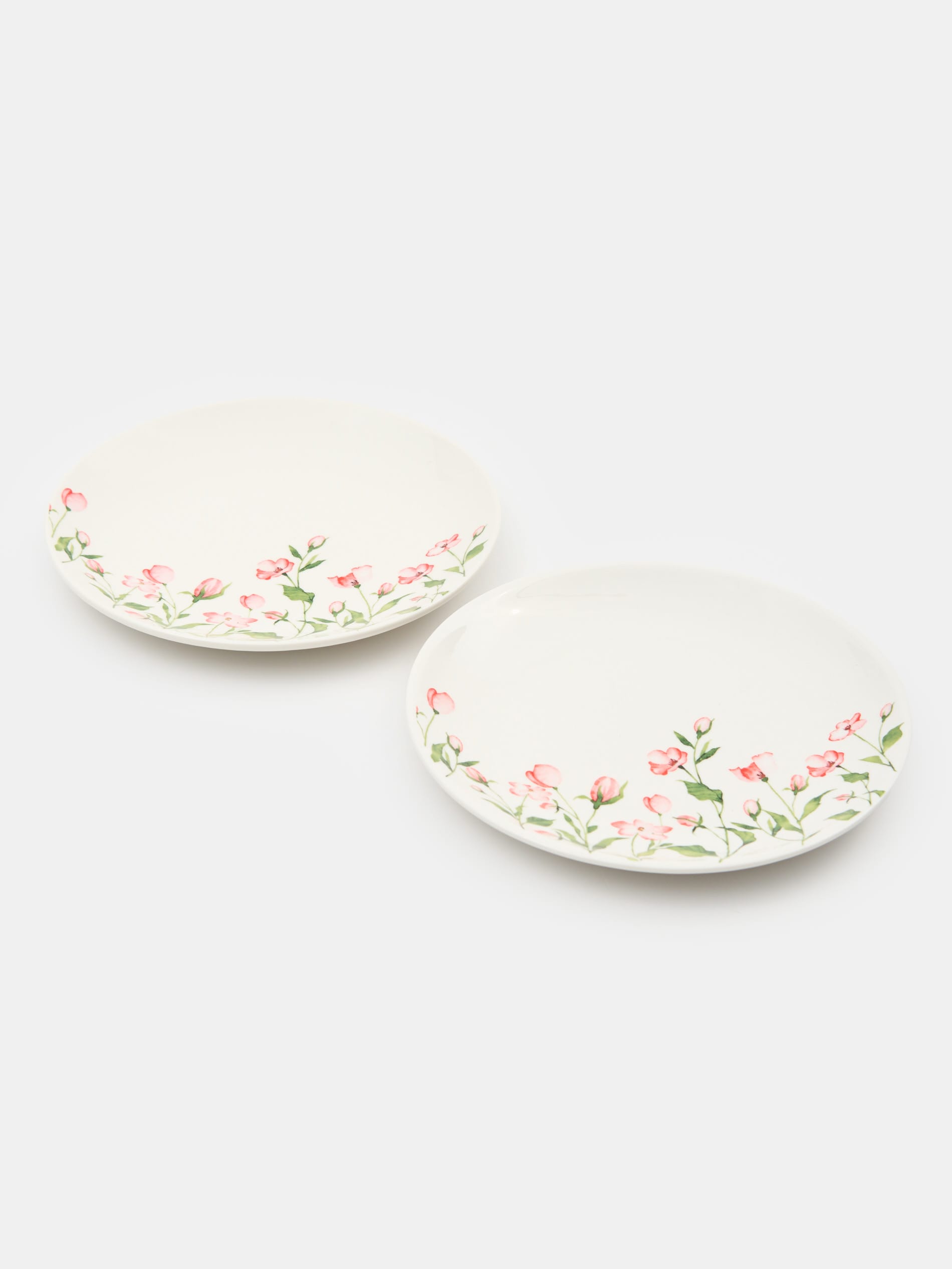 Ceramiczne talerze z motywem kwiatowym 2 pack